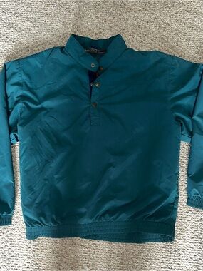 Teal Pullover Windbreaker